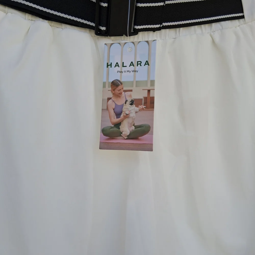 HALARA White Belted Athletic Shorts NWT Size S | High Rise Casual Chic